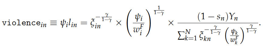 Structural gravity equation of violence